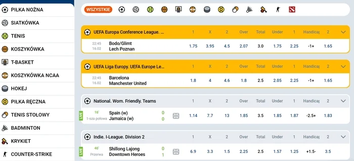 Mostbet Polska linia zakładów sportowych