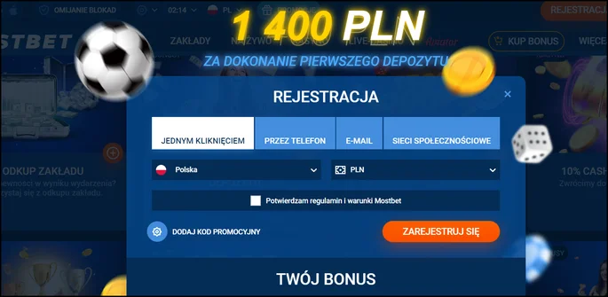 Rejestracja w Most Bet PL